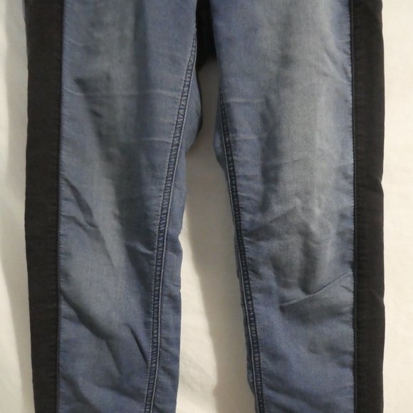 SUKO JEANS | size 4 | Faded Blue Denim With Black Striped Sides - Picture 4 of 16